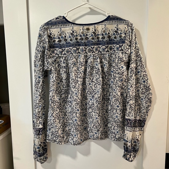 Billabong peasant top, 100 % cotton, size s/p, blue and ivory - Picture 5 of 8